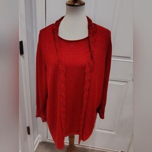 Alfred Dunner Vibrant Red Knit Top